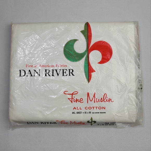 Vtg Dan River Fine Muslin All Cotton Sheet 81x99 - Picture 1 of 13